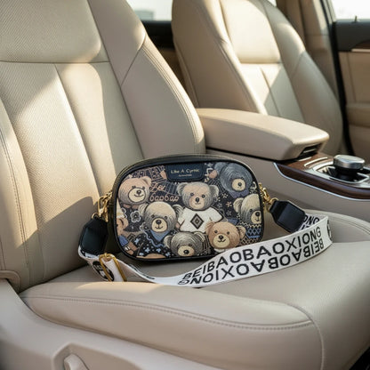 🍒Casual crossbody bags for women pu leather ladies luxury designer bags female large  capacity crossbody shoulder travel bag holiday bag ‘ BEAR Your Cute With A TEDDY Bag