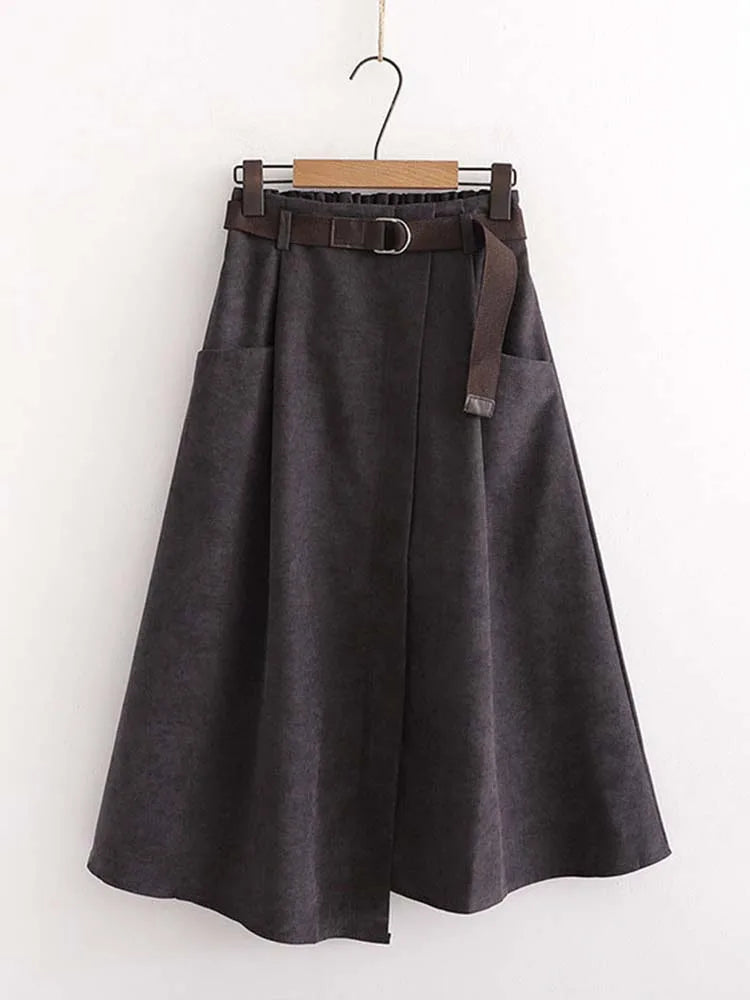 🍒Informele rompe hoë middellyf effekleurig deftig gemaklik dames onreëlmatige mode met sakke midi eenvoudig elegant a-lyn Elke Dag Onreëlmatig