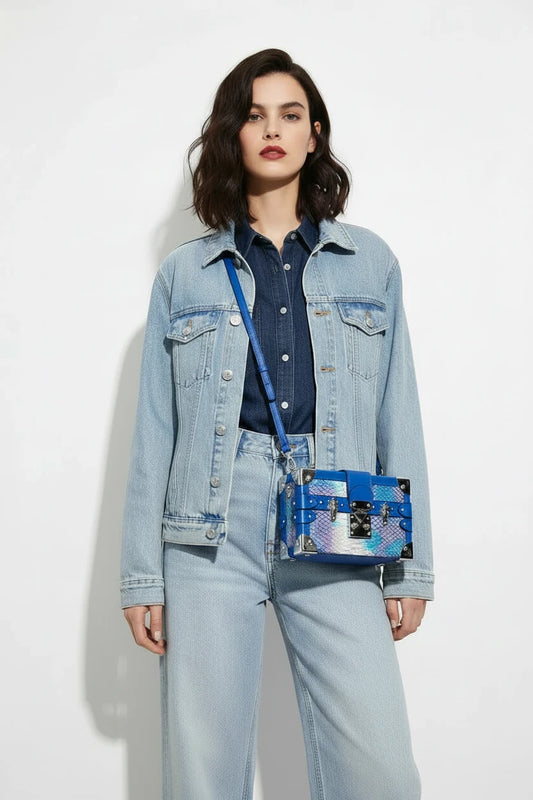 🍒奢华斜挎设计师包品牌高品质真皮单肩盒型包，女式百搭时尚蛇纹中号包，适用于各种场合或休闲，“别再被盒子束缚，快来蛇纹包！”