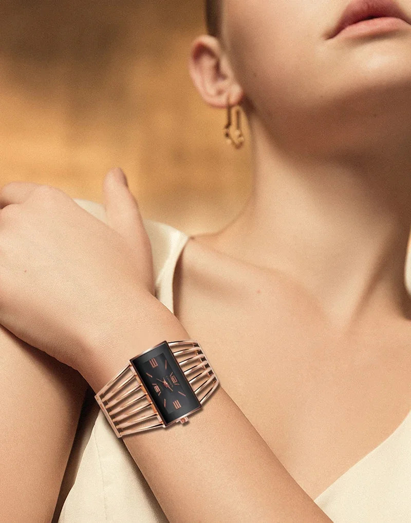 🍒Womens large face watch quality stainless steel luxury fashion rose gold bangle bracelet wristwatch for women dress ladies time piece female occasion jewellery accessory Watch This Bangle