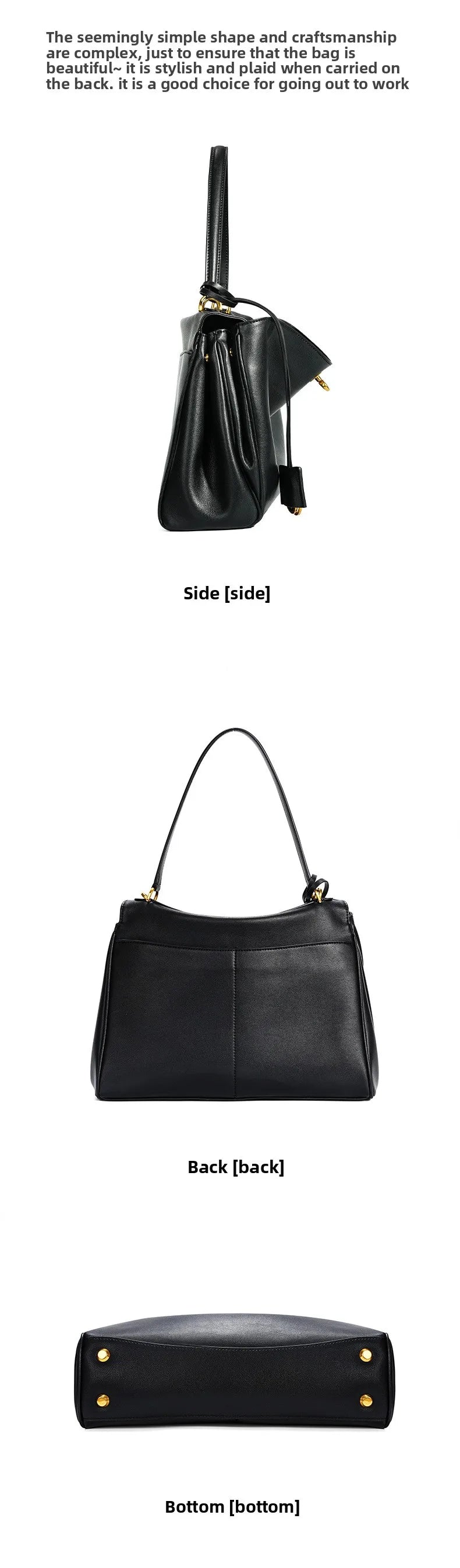 🍒Large capacity leather bag with lock for women's tote with advanced locking fashion high sensibility underarm bag that fits laptop smart casual accessory  Lock On To High Quality