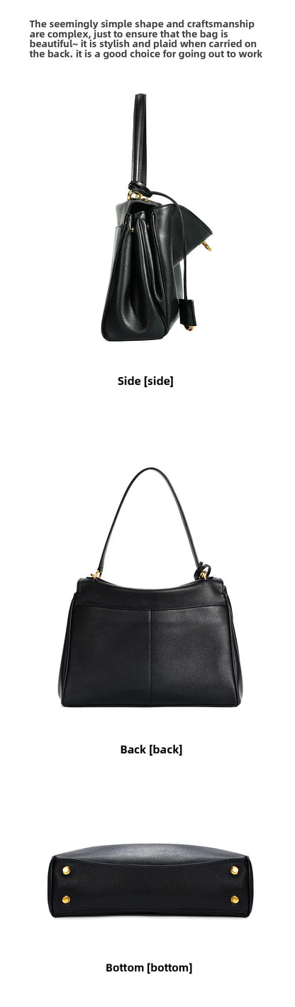 🍒Large capacity leather bag with lock for women's tote with advanced locking fashion high sensibility underarm bag that fits laptop smart casual accessory  Lock On To High Quality