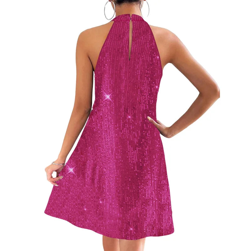 🍒Halter strapless rok, glinsterende vroueklere, strapless sequin minirok, moulose partytjieklere, geleentheidsklere, klubdrag, Trek Aan A-Sensuele Glinsterende Glip
