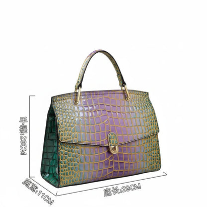 🍒Luxury designer handbags for women crocodile print bag brand high quality crocodile crossbody purse cowhide tote bag women's occasion fashion accessory  Snap Up Your Cool Crinkly Croco