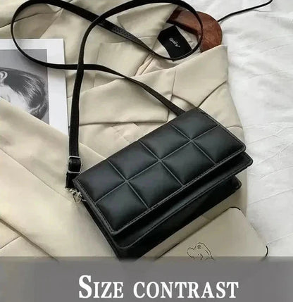 🍒Solid colour shoulder bag crossbody handbags female cushioned designer pu leather bags for smart casual accessory for women Chocolate Bag