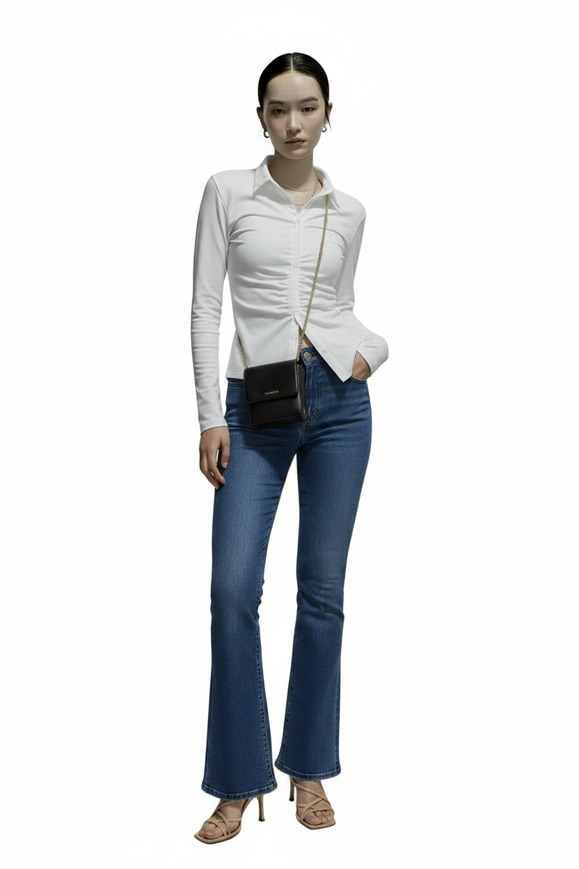 🍒Button up women's shirt top full sleeve womens blouses striped cropped shirt aesthetic elegant social chic fashion clothes