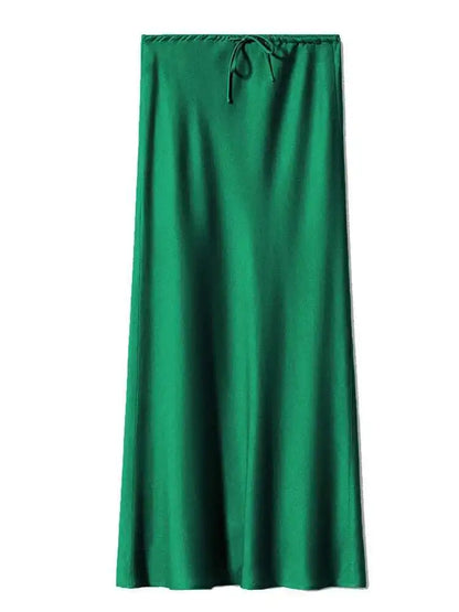 🍒Long satin skirts maxi for women straight elegant silky skirts long elasticated waist Put This Jewel In The Crown Of Your Wardrobe