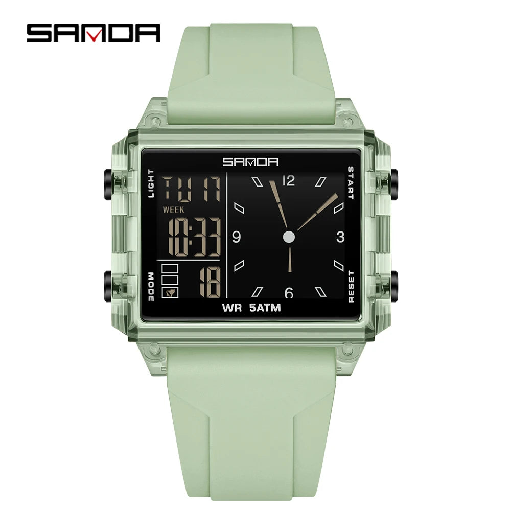🍒Fashion electronic watches unisex luminous calendar time piece waterproof clock outdoor sports Casual Ladies Digital Wristwatch  Face The Day With A Big Face