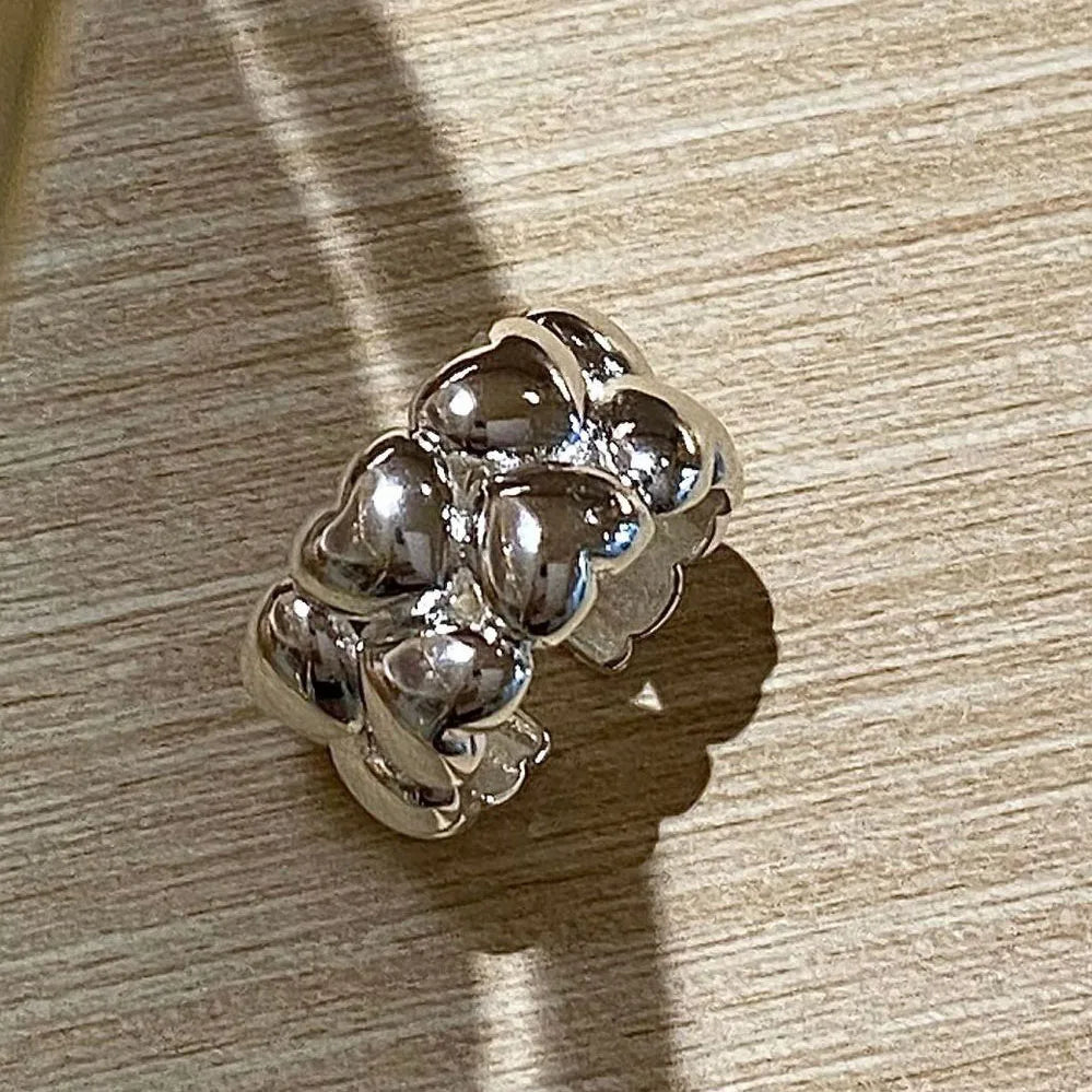 🍒925纯银戒指女士几何时尚首饰可调节戒指Interware锆石配饰潮流女式珠宝生日礼物