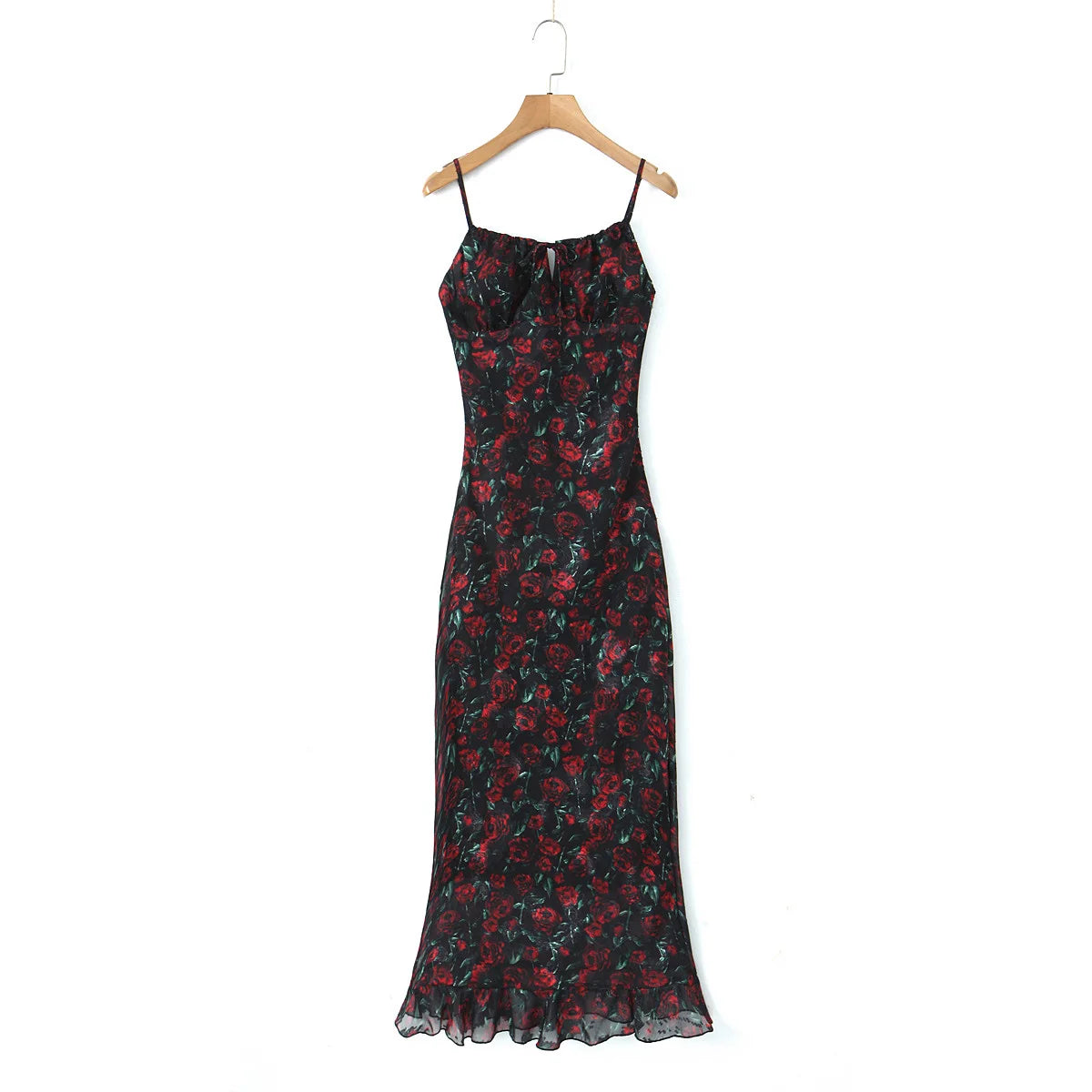 🍒Midi dresses for women bodycon summer outfits vintage clothes front tie floral fashion wear smart casual chiffon clothing  Rosey Posey