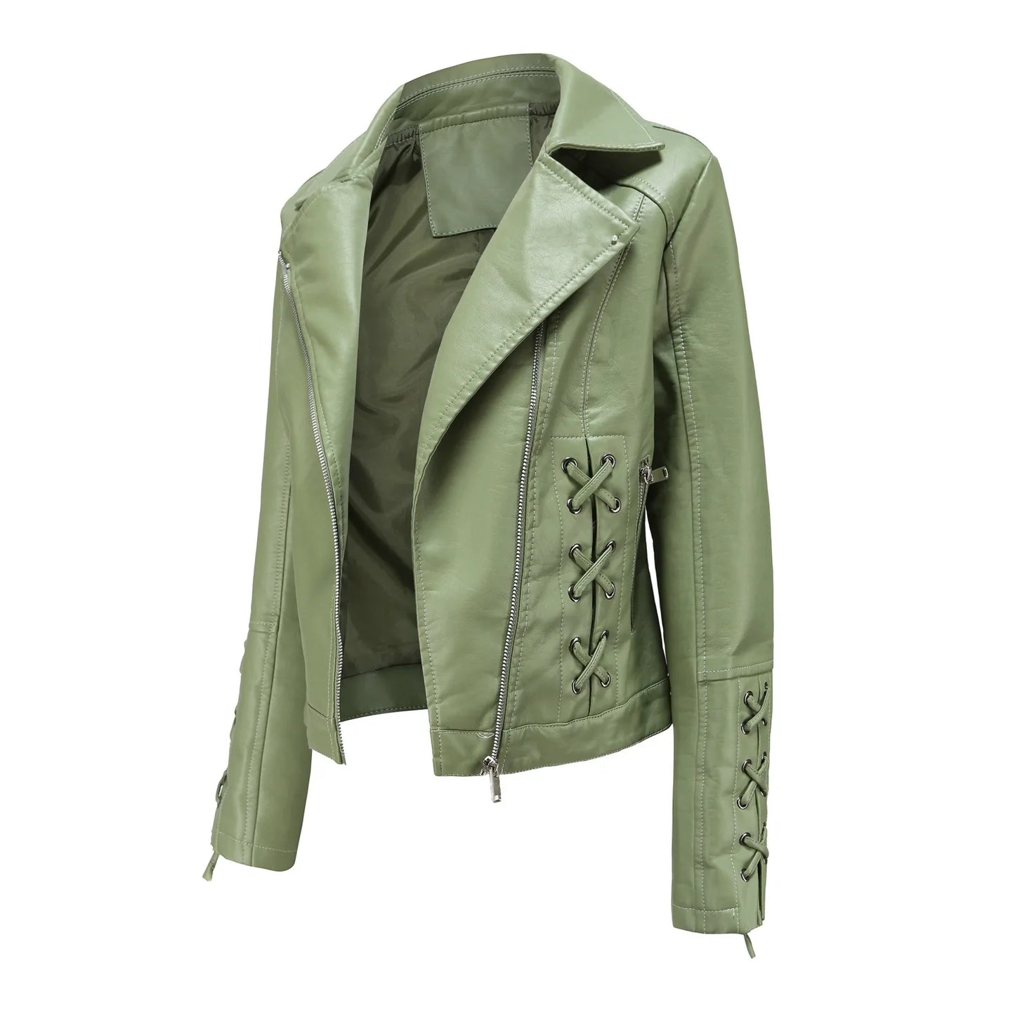 🍒Pu motorfietsbaadjie vroue-fauxleerjas herfs- en wintermode langmou crop-bo-klere vir vroue Kry Hierdie Moto Speedy