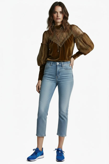 🍒Velvet shirt for women fashion long-sleeve turtleneck chiffon top vintage blouses for ladies retro puff sleeves mesh tops occassion partywear clothimg CHIFFON To Vint-ricate Vibing VELVET