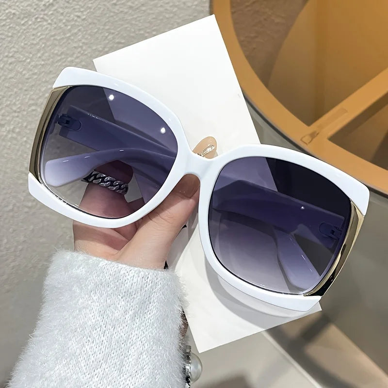 🍒oversized square fashion sunglasses for women anti-Glare durable pc frame with chic metal hinges - perfect for beach glasses travel sunglasses for all seasons Colour Cools