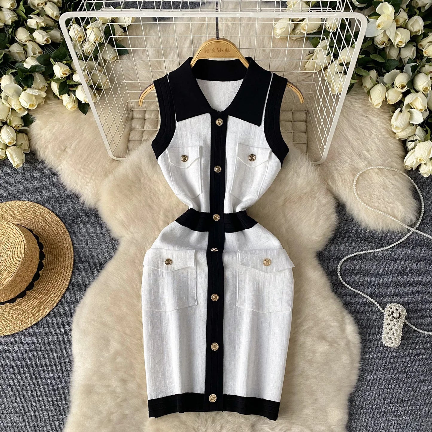 🍒gebreide minirok, styfpassend, moulose uitrusting, hemp-rok, semi-formeel, breiwerk, vroue, somermode