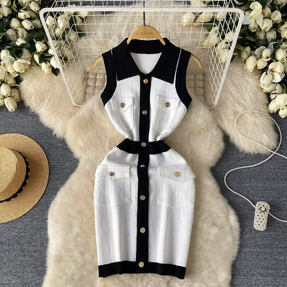 🍒gebreide minirok, styfpassend, moulose uitrusting, hemp-rok, semi-formeel, breiwerk, vroue, somermode