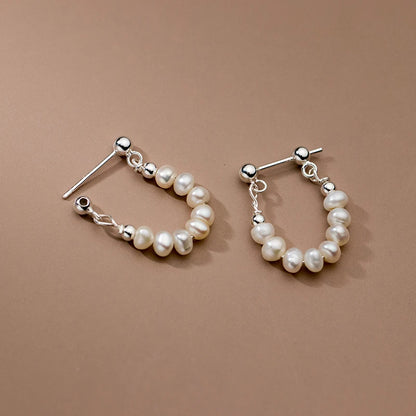 🍒 925 sterling silwer barok pêrel oorbelle hoepel barok elegante cocktailparty juweliersware vir vroue geskenke Perfekte Pêrels
