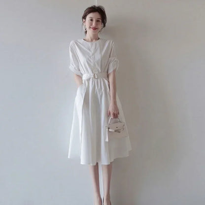 🍒Wit rok vir vroue somerklere midi formele geleentheid uitrusting vroulik sjiek luukse kleding elegant mooi Y2k drag Blanc Beauty
