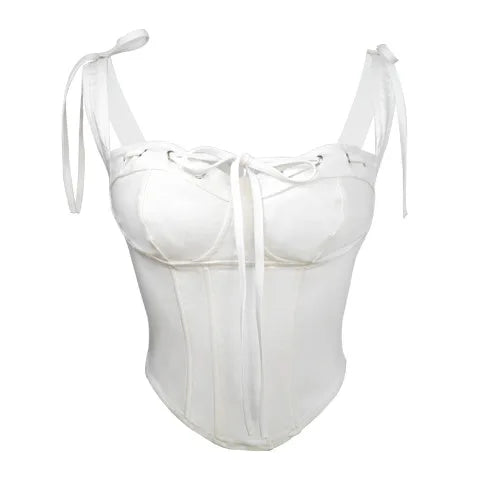 🍒Bustier korset top Y2K oulike vierkantnek uitgaantop croptop vir vroue se nuwerwetse somerkledingstuk modehempie Verslankende vormgewende hempie Moenie in TRANNE wees oor 'n slegte vorm BORS nie, kry hierdie