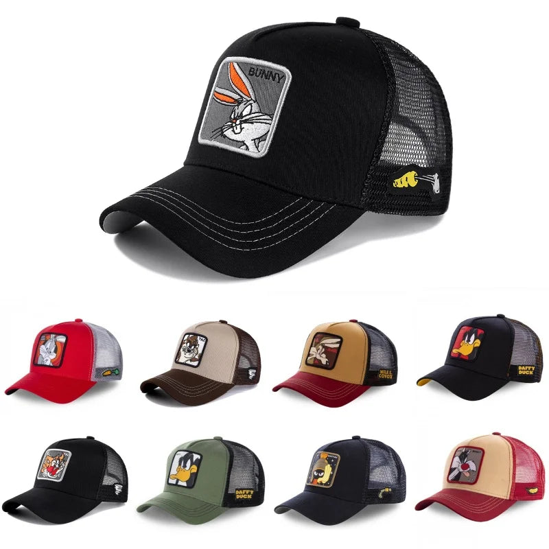 🍒High quality cotton baseball cap mesh back brand anime cartoon unisex hat hip hop trucker hat streetwearr caps