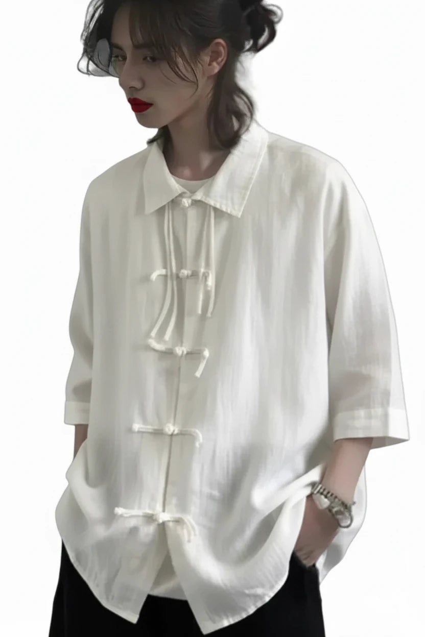 🍒Summer style blouse for women solid Y2k fashion oversized shirts womens single breasted smart casual clothing Tie -bow Trendy
