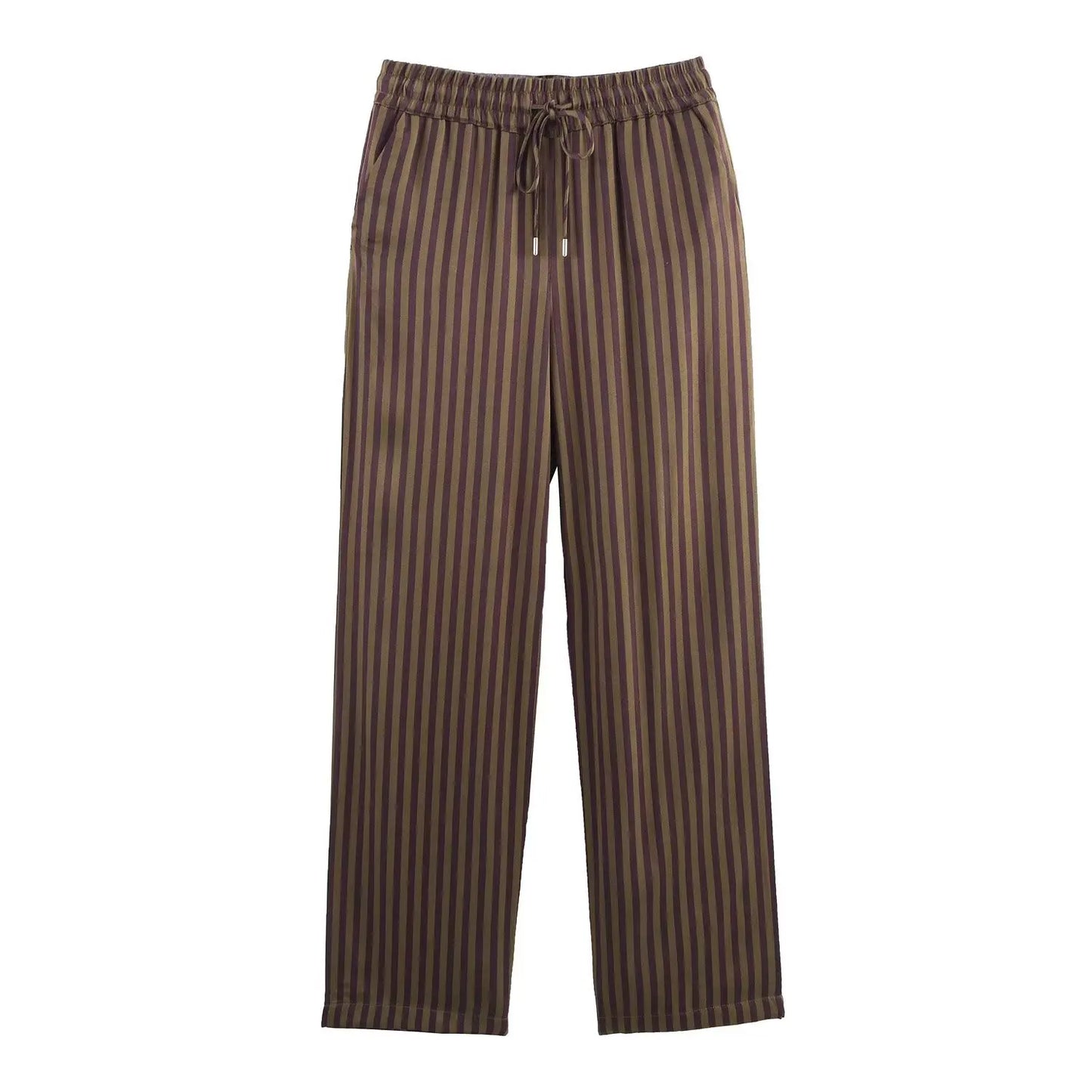 🍒Two piece straight pants sets for women fashion striped loose shirts Top amd pants suit smart cadual clothing summer Outfit Pin This Stripe To Your Basket