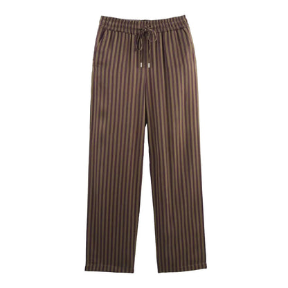 🍒Two piece straight pants sets for women fashion striped loose shirts Top amd pants suit smart cadual clothing summer Outfit Pin This Stripe To Your Basket