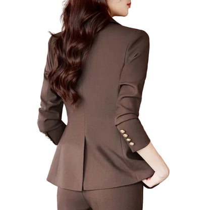 🍒Vroue se professionele modepak-passtel elegante toevallige elegante blazers vir vroue tweedelige baadjie- en broekstel vroulike modeklere Probeer hierdie sjokoladeselections