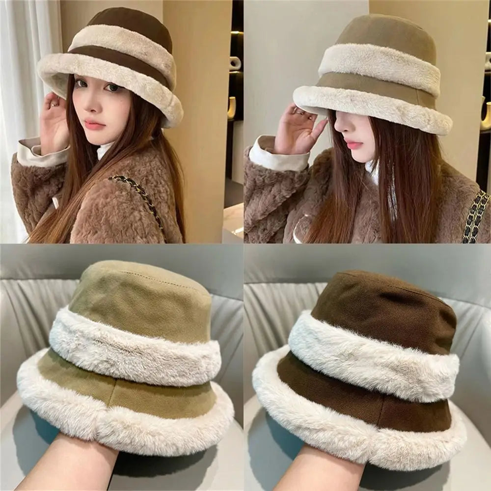 🍒Furry vissermanhoed vroue herfs winter fleece gevoerde warm emmerhoed winddigte oorbeskerming hoofbedekking Primpy Plush Puppie