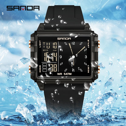 🍒Fashion electronic watches unisex luminous calendar time piece waterproof clock outdoor sports Casual Ladies Digital Wristwatch  Face The Day With A Big Face
