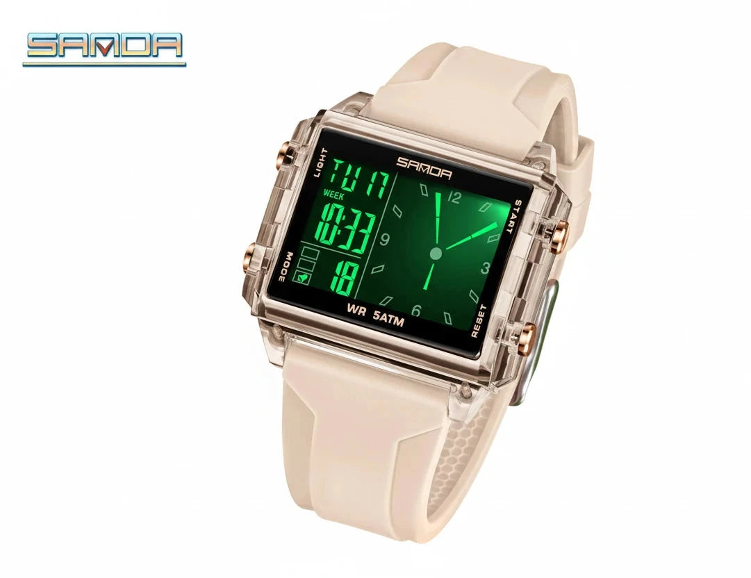 🍒Fashion electronic watches unisex luminous calendar time piece waterproof clock outdoor sports Casual Ladies Digital Wristwatch  Face The Day With A Big Face