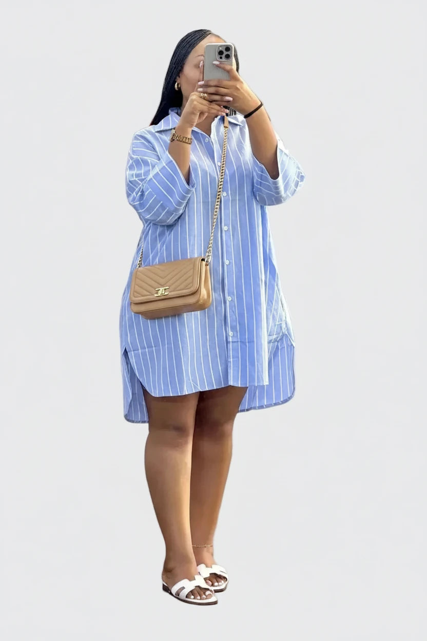🍒Mid length shirt top turn down collar shirt womens dress tops full sleeve top striped pastel fashion Y2k streetwear Spring summer blouses  Shirt Some Style