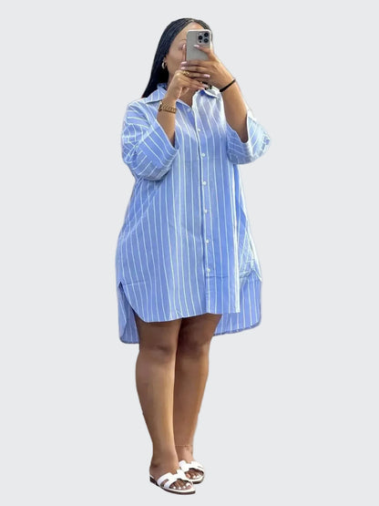 🍒Mid length shirt top turn down collar shirt womens dress tops full sleeve top striped pastel fashion Y2k streetwear Spring summer blouses  Shirt Some Style