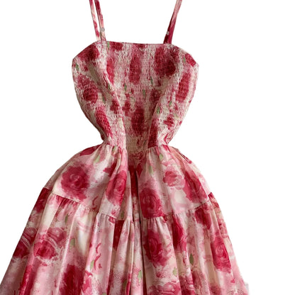 🍒Backless summer dress for women fashion beach wear slip sleeveless spaghetti straps smart casual outfit Flouncey Floral Fun