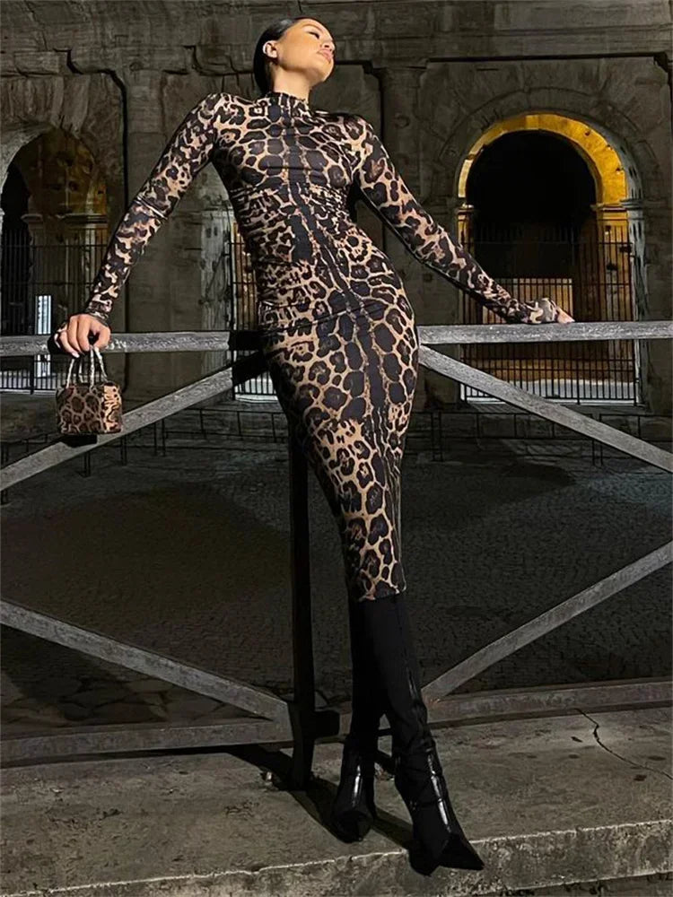 🍒Rooi gestreepte lang rok dames noupassende skilpadnek sebraprint maasuitrusting klubdrag partytjie geleentheidsdrag klere                       Catwalk Your Tiger