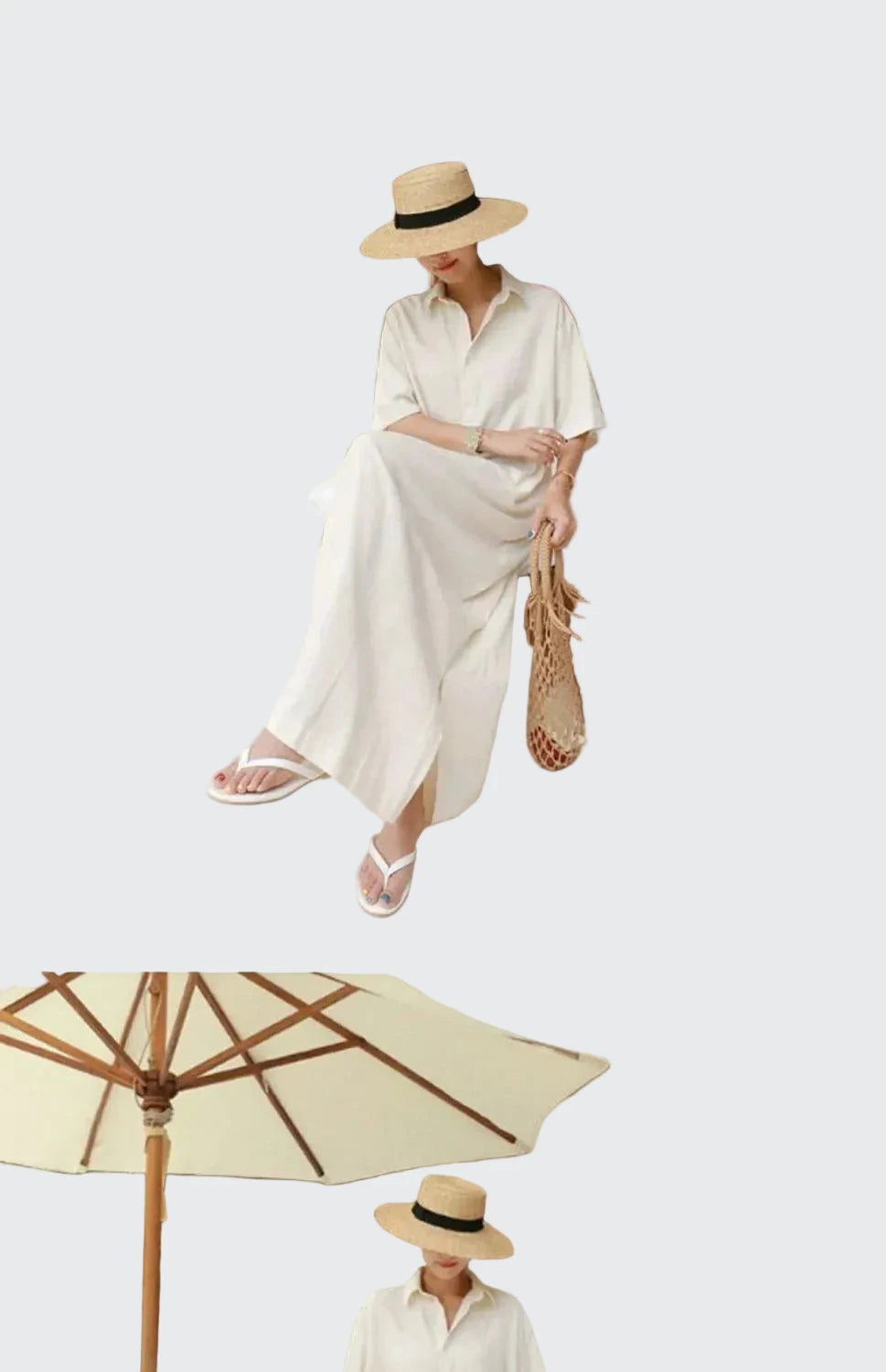 🍒Plus size women's midi (depending on height) short sleeve outfit holiday dress loose long straight outfit with collar casual summer wear straight cut maxi dress Big Basics Up