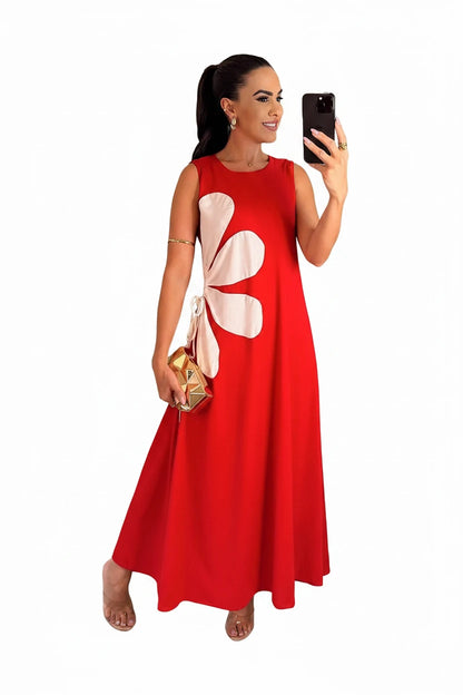 🍒Blommerplasing rok moulose somermode vir vroue blomme-uitrusting gedrukte middellyf hol uit maxi rok vroulike gemaklike drag vakansiedrag strandpartytjieklere Mouloos Ritssluiting agterop vakansiedrag Wees 'n blommevrou aan die kant