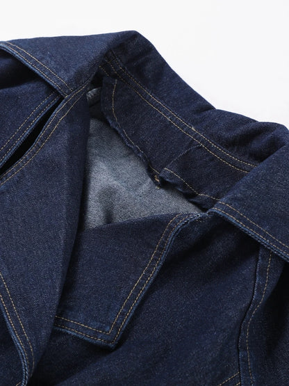 🍒Denim langbroekstel straat Y2K-mode vroue-reversdas-middelbaadjie plus reguitpypjeans langmoubaadjie en broek jeans twee-stukpak damesuitrustings slim gemaklike klere Trek aan in denims