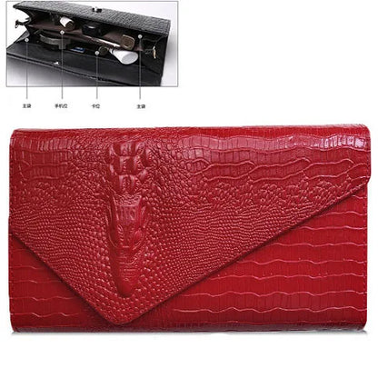 🍒Europe and america trendy clutch bags for women,designer fashion crocodile pattern under arm black envelope hand bag female large capacity bag Metalic gold available occasion clutch Cool Croco Clutch,Clickety Click Quick