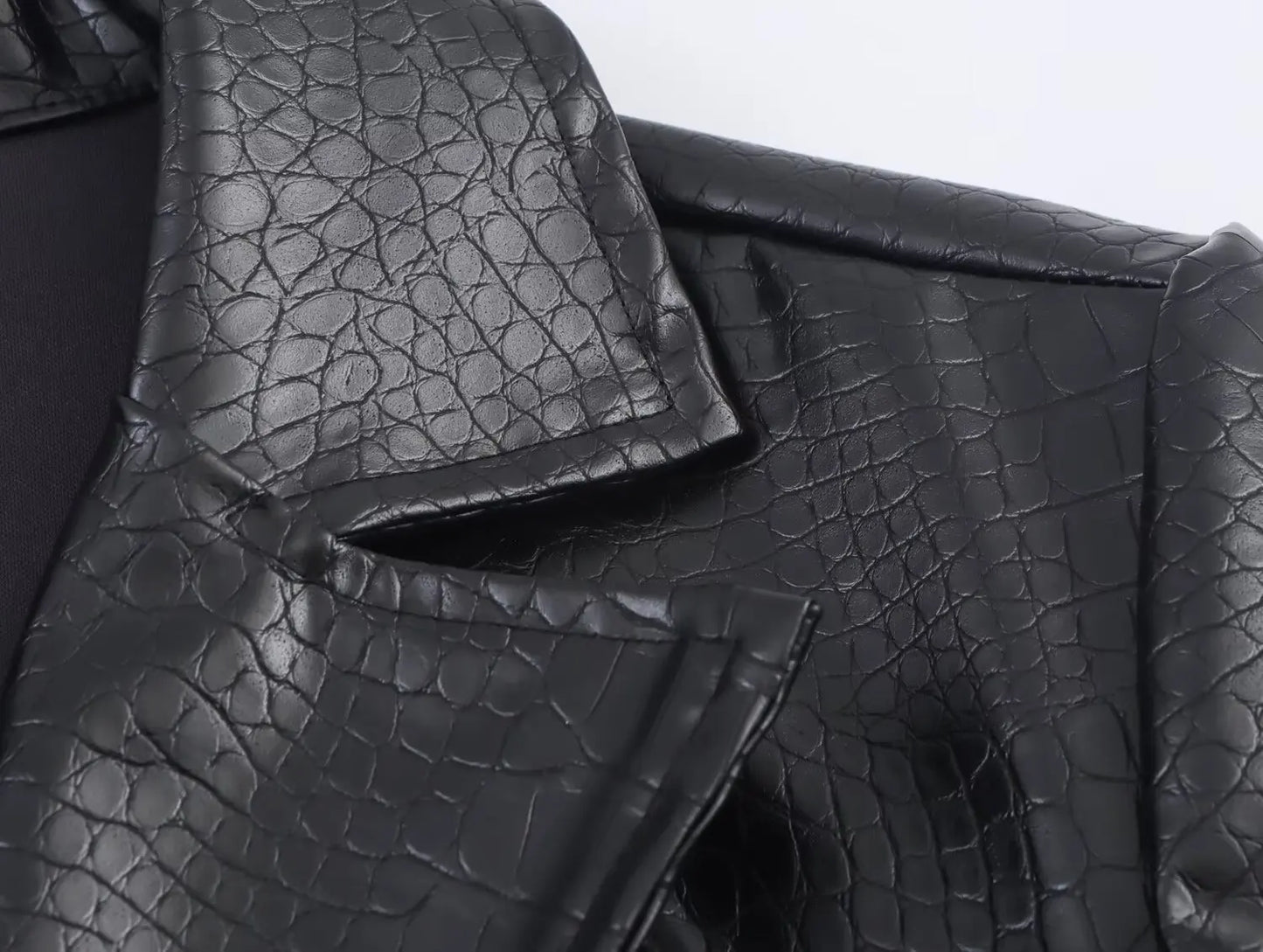 🍒Ekstra lang kunsleer-trenchcoat vintage maxi luukse pu dubbelbors swart ontwerper-buiteklere klere slim gemaklik Krokodilstyl