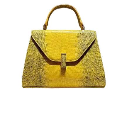 🍒Luxury designer bag brand-high quality genuine leather lizard-print handbag with metal feet single handle crossbody women's fashion accessories trend shoulder bag for occassions Look-At-Me Lizzardy Lovely