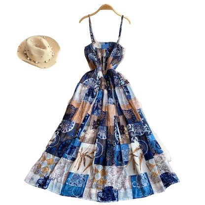 🍒Backless summer dress for women fashion beach wear slip sleeveless spaghetti straps smart casual outfit Flouncey Floral Fun