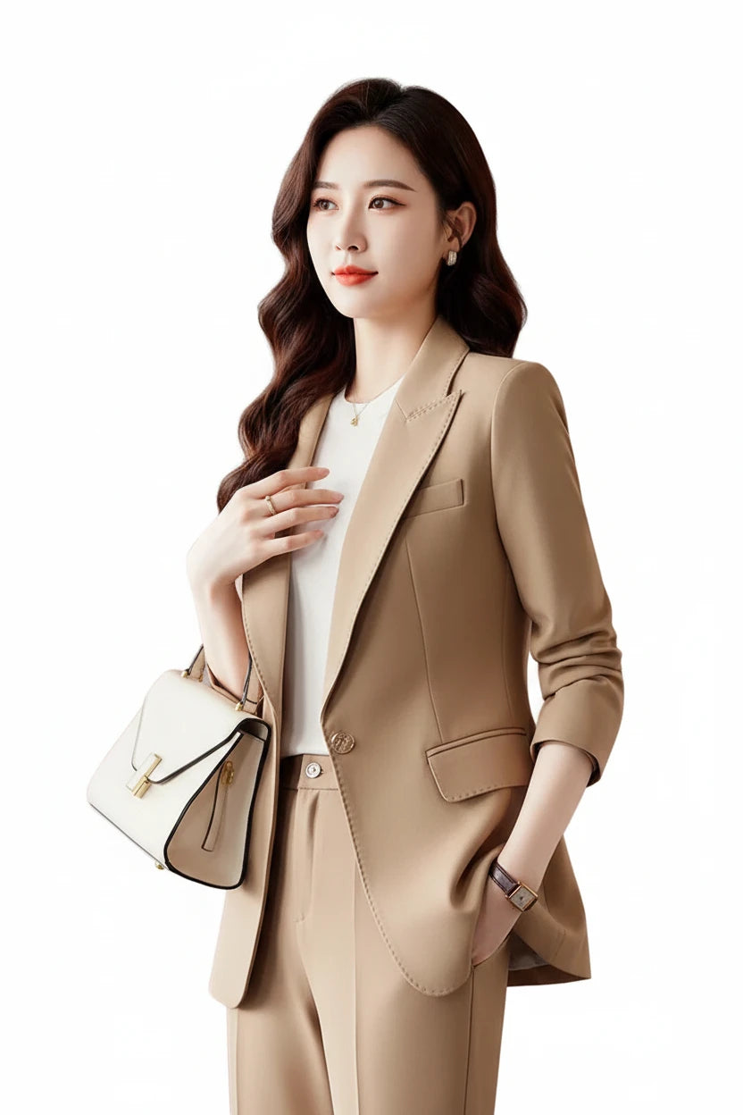 🍒Vroue se professionele modepak-passtel elegante toevallige elegante blazers vir vroue tweedelige baadjie- en broekstel vroulike modeklere Probeer hierdie sjokoladeselections