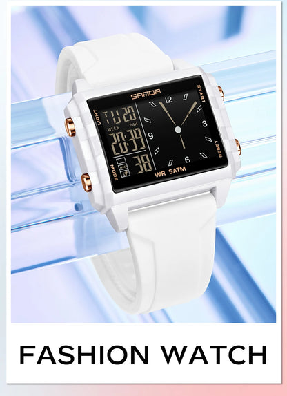 🍒Fashion electronic watches unisex luminous calendar time piece waterproof clock outdoor sports Casual Ladies Digital Wristwatch  Face The Day With A Big Face