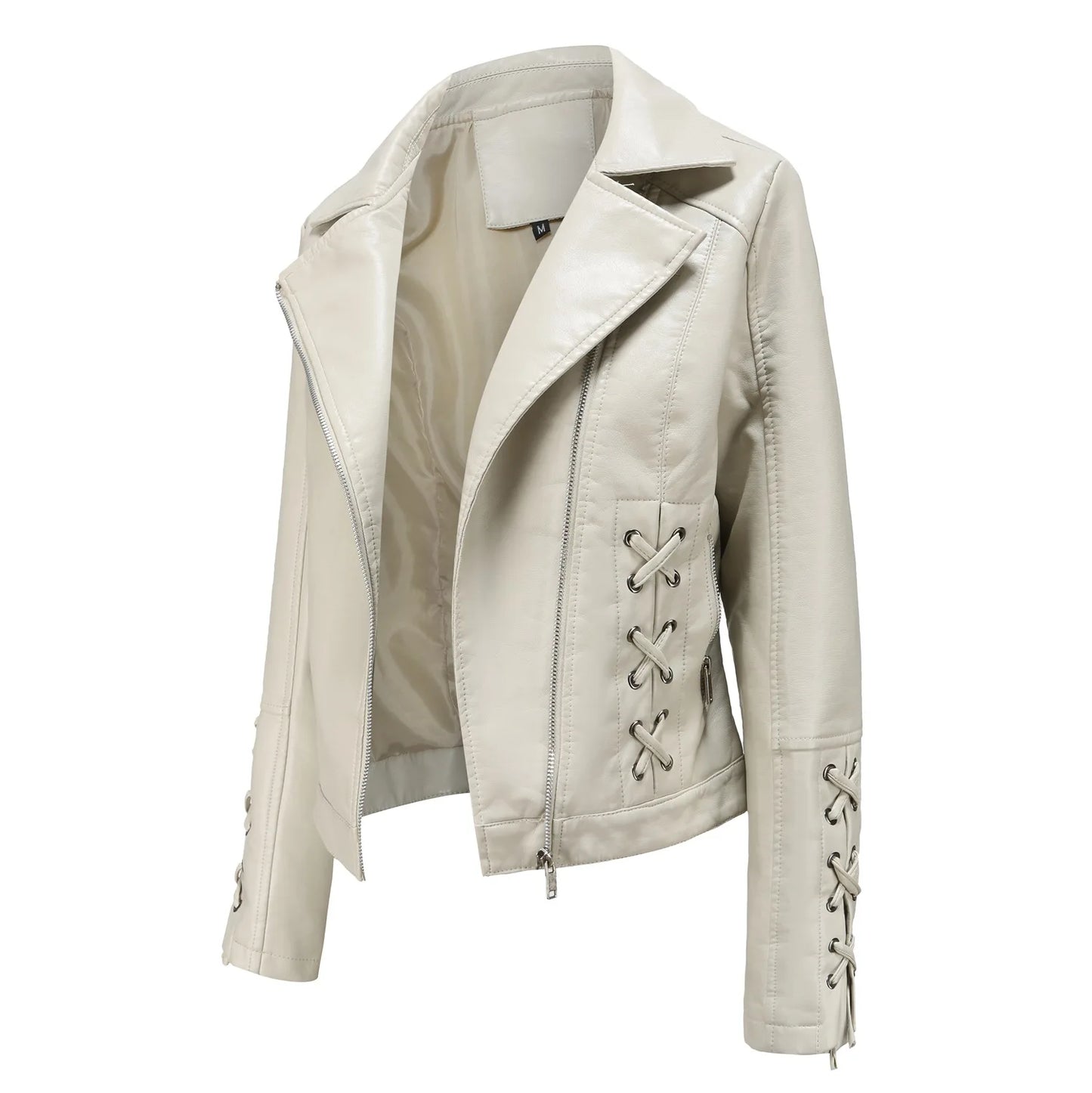 🍒Pu motorfietsbaadjie vroue-fauxleerjas herfs- en wintermode langmou crop-bo-klere vir vroue Kry Hierdie Moto Speedy