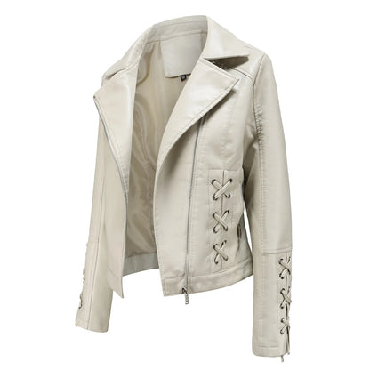 🍒Pu motorfietsbaadjie vroue-fauxleerjas herfs- en wintermode langmou crop-bo-klere vir vroue Kry Hierdie Moto Speedy