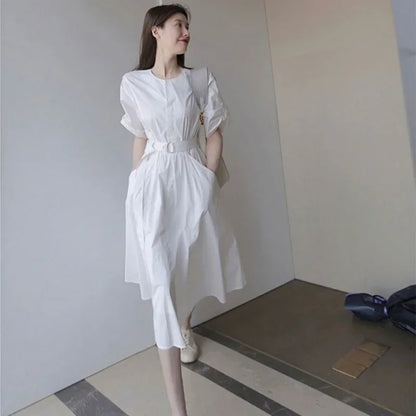 🍒Wit rok vir vroue somerklere midi formele geleentheid uitrusting vroulik sjiek luukse kleding elegant mooi Y2k drag Blanc Beauty