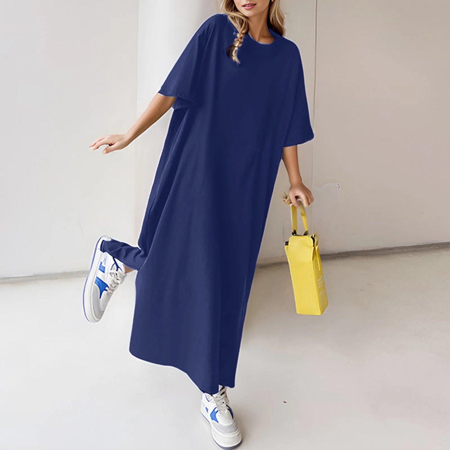 🍒Plusgrootte los rokke t-hemp rok huisdrag kortmou uitrusting lang maxi oorgroot somermode strandsonrok tot 3XL Beste Basiese