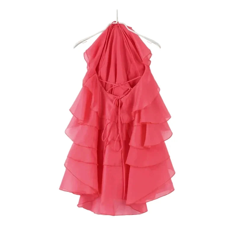 🍒Ruffles long dress for women 3d fower backless sleeveless outfit slim fit maxi dress summer fashion clothing holiday party wear beach layer occasion clothes Maxi-mum Ruffle Without Kerfuffle