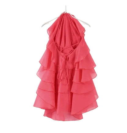 🍒Ruffles long dress for women 3d fower backless sleeveless outfit slim fit maxi dress summer fashion clothing holiday party wear beach layer occasion clothes Maxi-mum Ruffle Without Kerfuffle