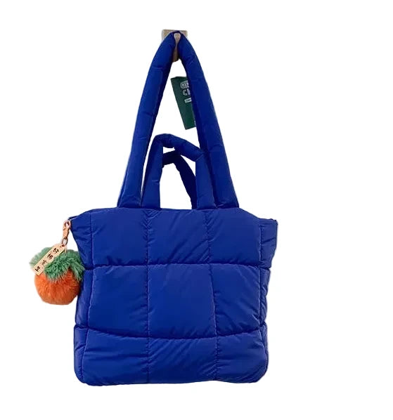 🍒Womens tote handbags quilted puff bag waterproof retro trendy shoulder bag large capacity solid colour soft casual accessory with decoration  don’t get PUFFed out with poor BAGs get this cutie